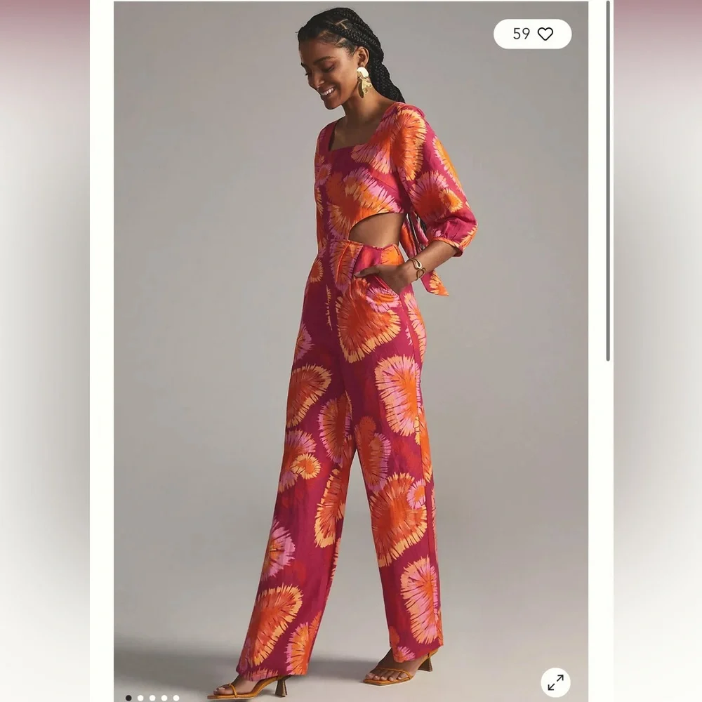 FARM Rio Tie-Back Printed Jumpsuit - Picture 1 of 4
